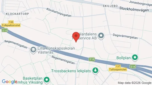 Lägenheter att hyra i Västerås - kort over placeringen