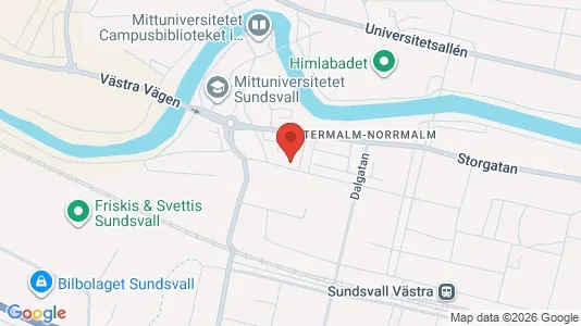 Lägenheter att hyra i Sundsvall - kort over placeringen