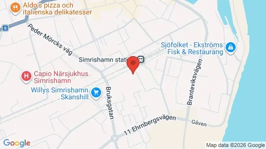 Lägenheter att hyra i Simrishamn - kort over placeringen