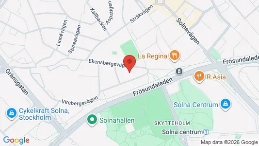 Lägenheter att hyra i Solna - kort over placeringen