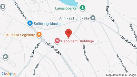Lägenheter att hyra i Huddinge - kort over placeringen