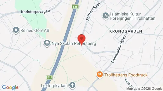 Lägenheter att hyra i Trollhättan - kort over placeringen