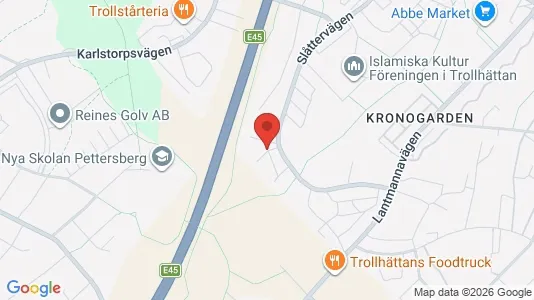 Lägenheter att hyra i Trollhättan - kort over placeringen