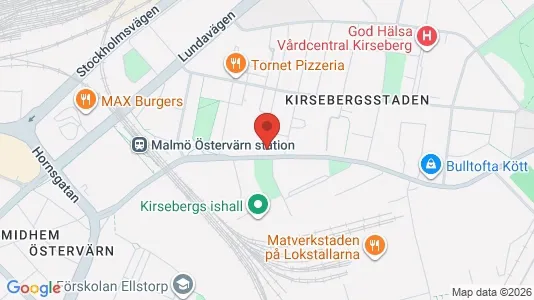 Lägenheter att hyra i Kirseberg - kort over placeringen