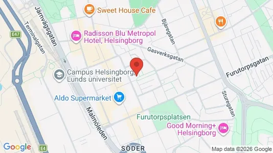 Lägenheter att hyra i Helsingborg - kort over placeringen
