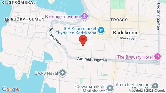 Lägenheter att hyra i Karlskrona - kort over placeringen