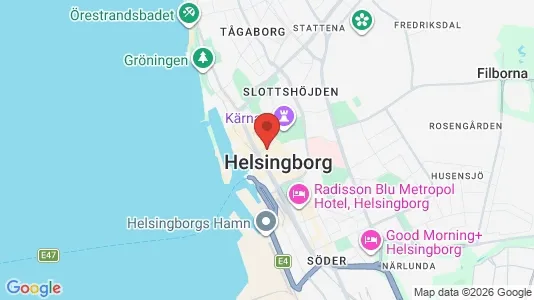 Hus att hyra i Helsingborg - kort over placeringen