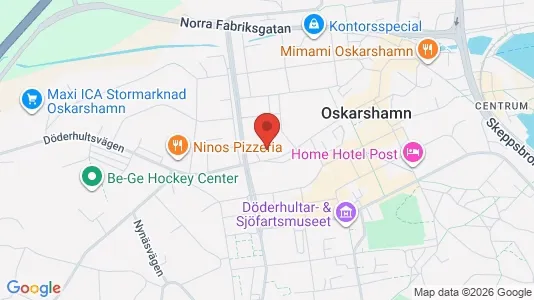 Lägenheter att hyra i Oskarshamn - kort over placeringen