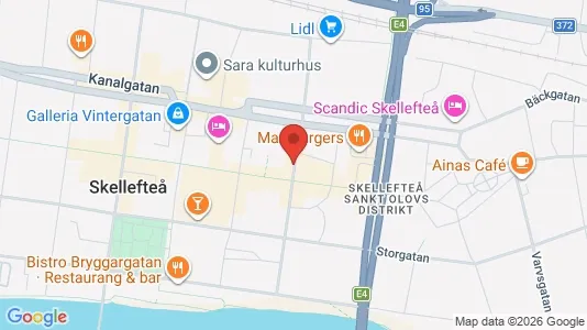 Lägenheter att hyra i Skellefteå - kort over placeringen