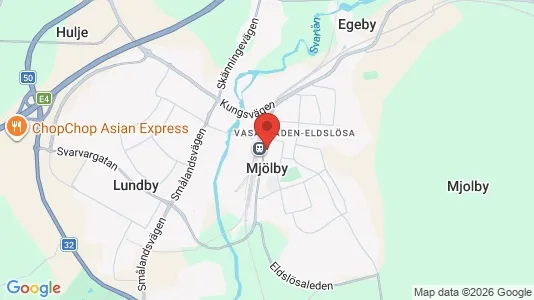 Rum att hyra i Mjölby - kort over placeringen
