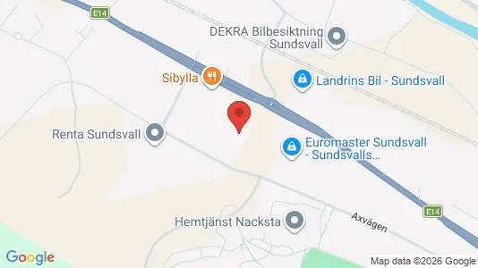 Lägenheter att hyra i Sundsvall - kort over placeringen
