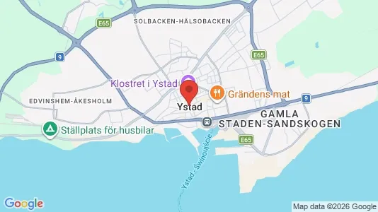 Lägenheter att hyra i Ystad - kort over placeringen