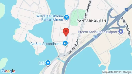 Lägenheter att hyra i Karlskrona - kort over placeringen