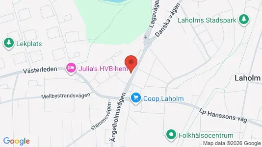 Lägenheter att hyra i Laholm - kort over placeringen