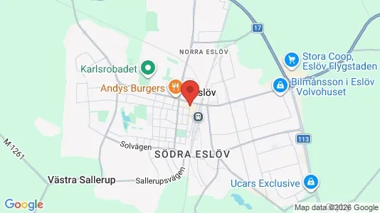 Radhus att hyra i Eslöv - kort over placeringen