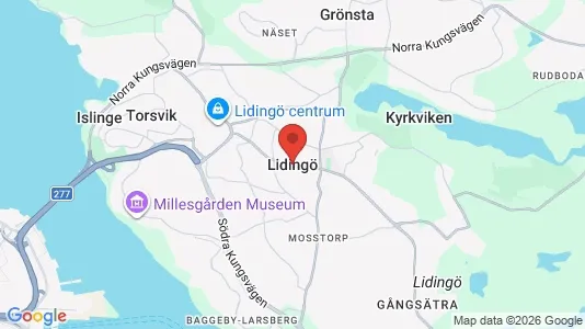 Hus att hyra i Lidingö - kort over placeringen