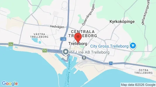 Hus att hyra i Trelleborg - kort over placeringen