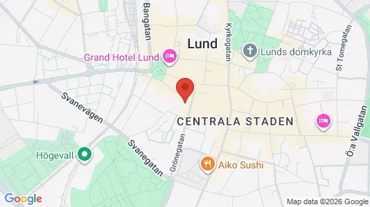 Lägenheter att hyra i Lund - kort over placeringen