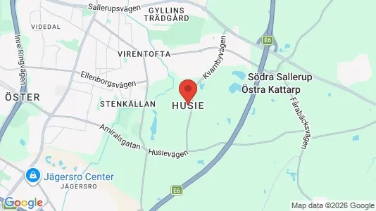 Rum att hyra i Husie - kort over placeringen