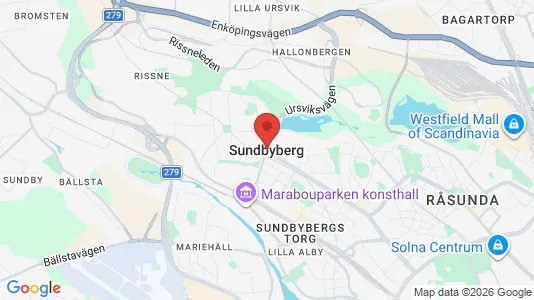Rum att hyra i Sundbyberg - kort over placeringen