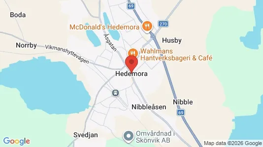 Hus att hyra i Hedemora - kort over placeringen