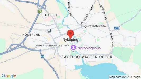 Hus att hyra i Nyköping - kort over placeringen