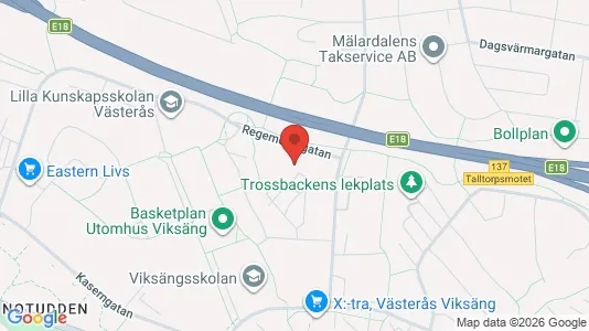 Lägenheter att hyra i Västerås - kort over placeringen