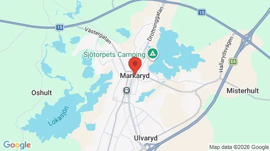 Lägenheter att hyra i Markaryd - kort over placeringen