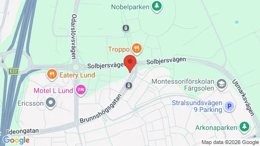 Lägenheter att hyra i Lund - kort over placeringen