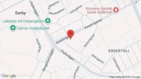 Lägenheter att hyra i Gävle - kort over placeringen