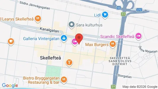 Lägenheter att hyra i Skellefteå - kort over placeringen