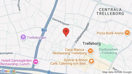 Lägenheter att hyra i Trelleborg - kort over placeringen