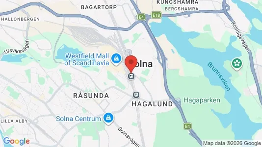Rum att hyra i Solna - kort over placeringen