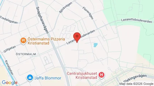 Lägenheter att hyra i Kristianstad - kort over placeringen