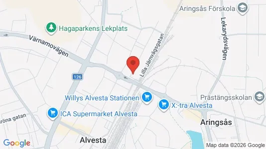 Lägenheter att hyra i Alvesta - kort over placeringen