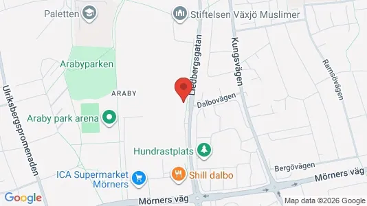 Lägenheter att hyra i Växjö - kort over placeringen