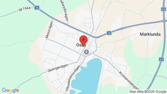 Radhus att hyra i Osby - kort over placeringen