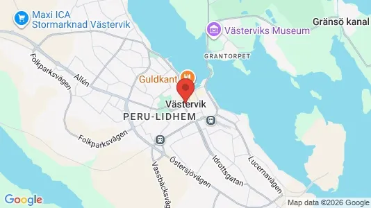 Hus att hyra i Västervik - kort over placeringen