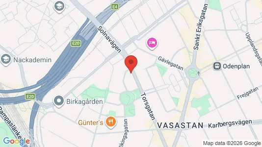 Lägenheter att hyra i Vasastan - kort over placeringen