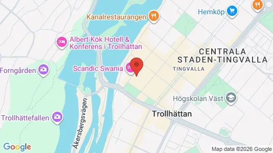 Rum att hyra i Trollhättan - kort over placeringen