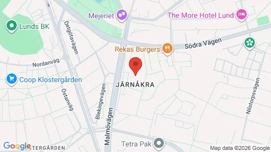 Lägenheter att hyra i Lund - kort over placeringen
