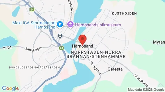 Lägenheter att hyra i Härnösand - kort over placeringen
