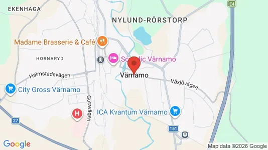 Hus att hyra i Värnamo - kort over placeringen