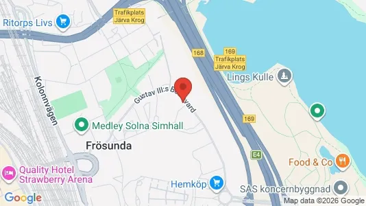 Lägenheter att hyra i Solna - kort over placeringen