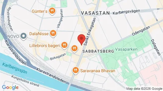 Lägenheter att hyra i Vasastan - kort over placeringen