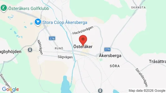 Hus att hyra i Österåker - kort over placeringen