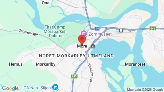 Hus att hyra i Mora - kort over placeringen