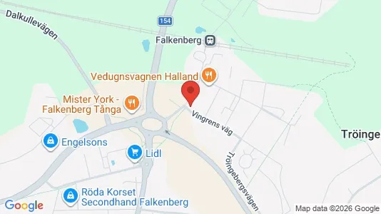 Lägenheter att hyra i Falkenberg - kort over placeringen