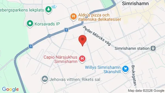 Lägenheter att hyra i Simrishamn - kort over placeringen