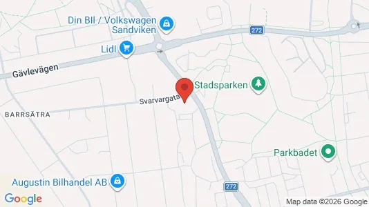 Lägenheter att hyra i Sandviken - kort over placeringen